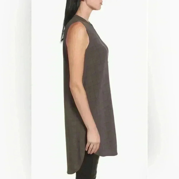 Eileen Fisher Tencel Blend Tunic Button Up Shirt Grey Size Small Petite Women's - Picture 5 of 13